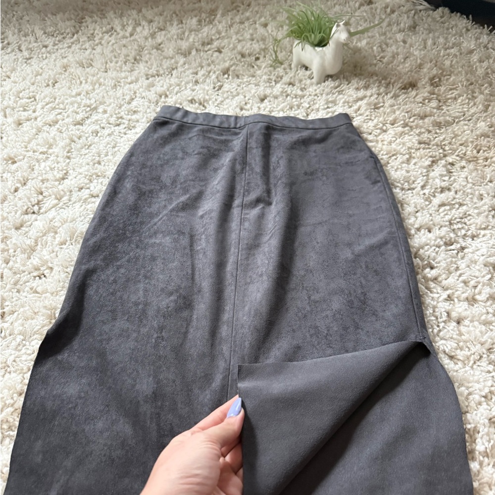 Wilfred Gray Pencil Midi Skirt with Slit - Picture 3 of 7